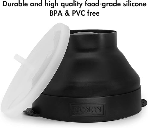 The Original Korcci Microwaveable Silicone Popcorn Popper, BPA Free Microwave Popcorn Popper, Collapsible Microwave Popcorn Maker Bowl, Dishwasher...