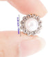 100Pcs Crystal Pearl Buttons, Round Flatback Rhinestone Beads Buttons with Diamond, DIY Craft Sewing Fasteners Accessories for Jewelry Making, Clo...