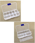 2 pcs Adjustable Clear Plastic Jewelry Craft Beads fishing hook Small Accessories Multipurpose Organizer visually adjustable clearly storage box (...