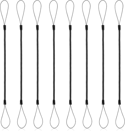 8 PCS Elastic Lanyard Tether Retractable Spring Coil Strap Pens Coil Spring Straps Touch Pens Plastic Coil Spring Leash Stylus Lanyard Cord for Te...