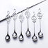 Music Note Spoons 6-Pack Creative Cute Teaspoons 18/10 Stainless Steel Staff Musical Notation Shaped Coffee Spoons by IRONX (silver-music note)...