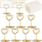 24 Pcs Mini Place Card Holders and 24 Pcs Place Cards with Gold Foil Border, Table Number Stand with Heart Shape, Table Card Holder Photo Picture ...