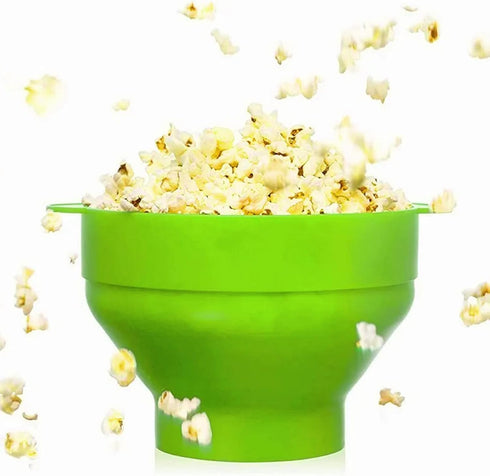 Collapsible Silicone Microwave Hot Air Popcorn Popper Bowl With Lid Microwave Silicone Popcorn Popper Collapsible Silicone Popcorn Maker Bowl...