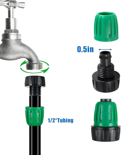 US Standard Faucet Adapter 2pc, 3/4 "Faucet to 1/2" Drip Irrigation Fitting,2pc 6-way Connector 4pc 4-way Connector 4pc 3-way Connector 4pc 1/2 En...