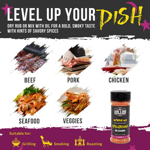 Lane's Spellbound Pork Rub Seasoning, All-Natural BBQ Seasoning Rib Rub, Premium Butt Rub Seasoning & Sweet BBQ Rubs for Smoking, Made in USA, 4.6...