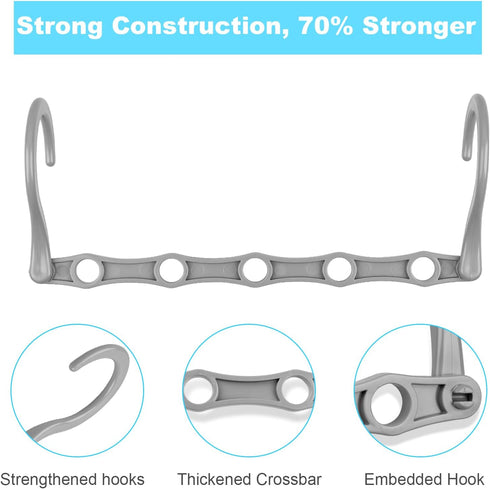 Space Saving Hangers, 10PCS Magic Hangers, 5 Holes Sturdy Plastic Hanger Clothes Organizer, Closet Organizers and Storage, Space Saver Hangers Org...