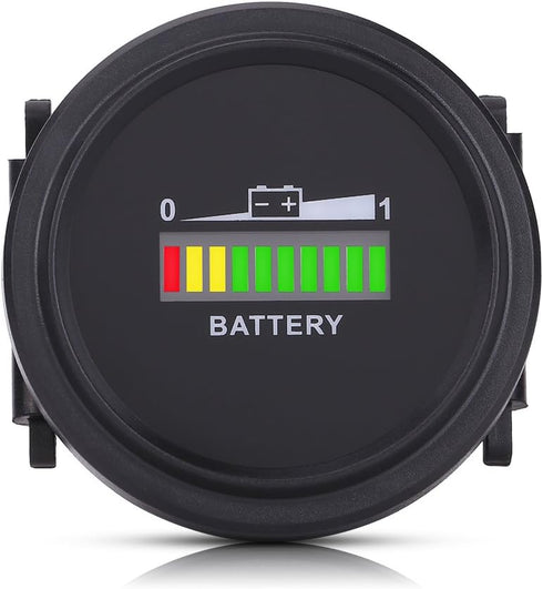 Qiilu LED Battery Indicator Meter, 12V 24V 36V 48V 72V LED Digital Battery Indicator Meter Gauge Status Monitor Compact Tester for Carts Forklift ...