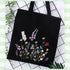 WADORN DIY Canvas Tote Bag Embroidery Kit, Black Personalized Canvas Bag Kit Flower Cross Stitch Kit with Pattern DIY Crafts Embroidery Starter Ki...