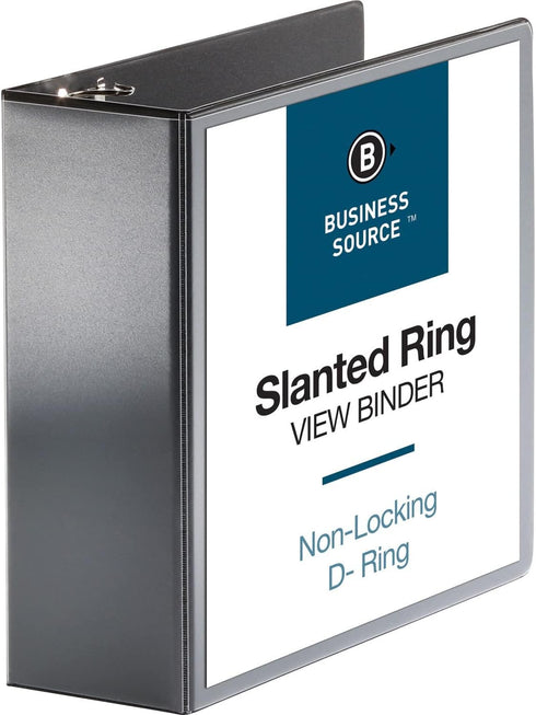 Business Source 28450 D-Ring View Binder, 4-Inch Capacity, 11x8-1/2-Inch , Black...