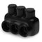 OHLECTRIC Black insulated Connector - Single Side Entry - 3 Port - 4-14" Wire Range - Slotted Hex Screw - Pre-Filled with Oxide Inhibitor - Rubber...