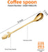 6-Inch Tulip/Rose Handle Gold Small Coffee Spoons Set, 6 Pieces, Stainless Steel...
