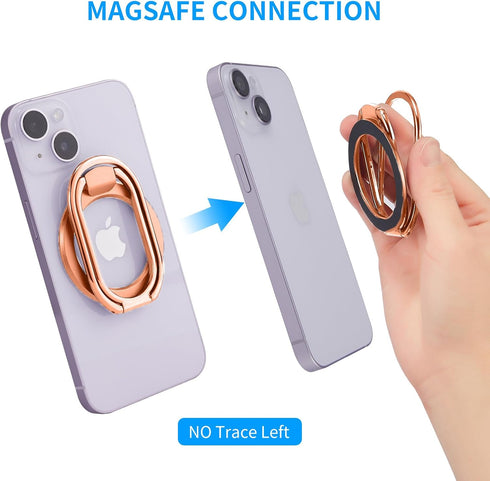 Magnetic Phone Ring Holder Stand with Mag Safe Phone Grip Adjustable Phone Ring Kickstand Magnet Accessories for iPhone15/14/13/12 Removable for W...