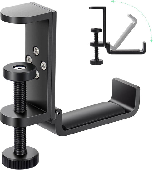 all aluminum foldable headphone holder for desk, headphone hook for desk,backpack hook for desk,space save universal headphone stand for gaming PC...