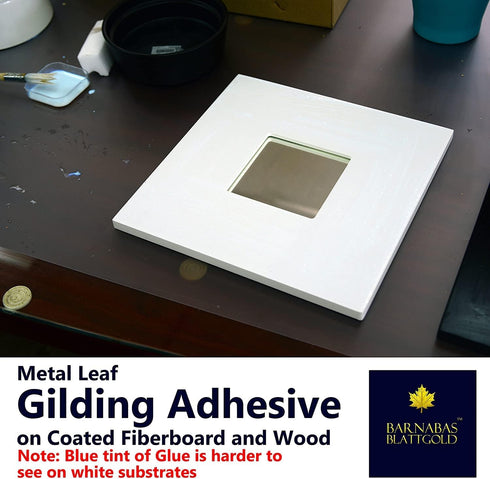 Barnabas Blattgold: Gold Leaf Gilding Adhesive 120ml with Bonus Brush and Cotton Gilding Gloves - Gilding Adhesive for Gold Foil Sheets, Gold Leaf...