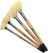 ZEM BRUSH White Hog Bristle Stiff Fan Brush Set Size 2,4,6,8...