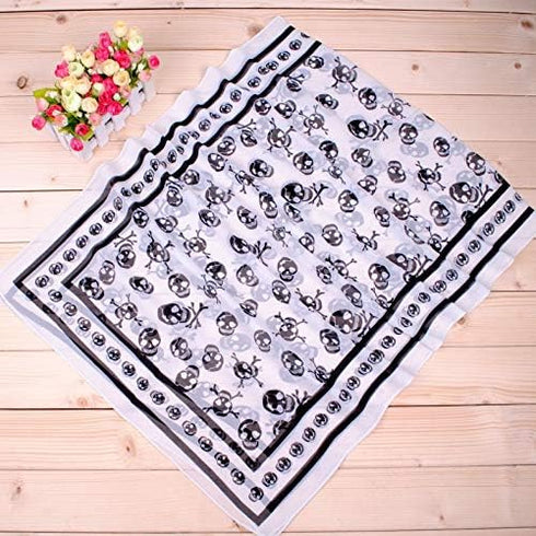 Sugar Skulls Print Scarf Shawl Halloween Large Fashion Scarves for Women (2 skull)...