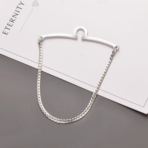 Men's Gold Silver Tie Chain Set Classic 2Pcs Double Chain Necktie Chains Business Wedding Jewelry Gift...