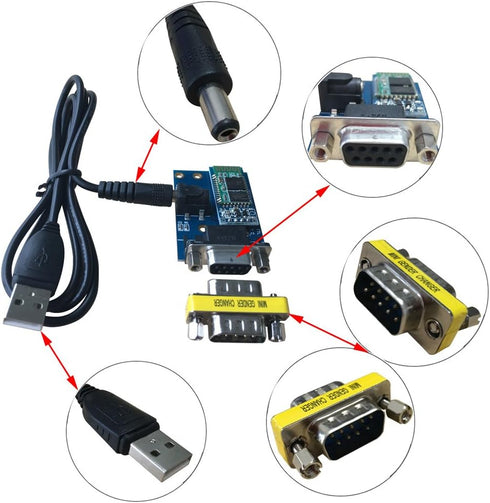 DSD TECH SH-B23A Bluetooth 2.0 to RS232 Serial Adapter with DB9 Converter...