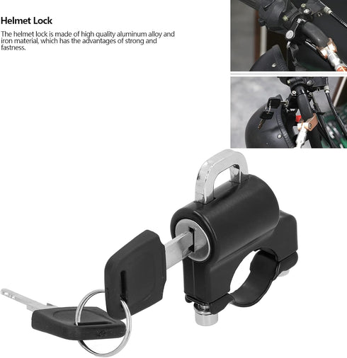 Ejoyous Helmet Lock, Universal Metal Motorcycle Safety Lock Helmet Lock Motorbike Parts with 2 Keys for 0.9?1.1in Handlebar of Motorcycles...