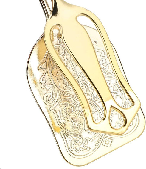 Gold Serving Tongs, Zinc Alloy Bread Clip Salad Food Tongs Lightweight Cake Astry Tong Serving Clip for Serving Food Bread Cake, 23cm/9.1in X 5cm/...