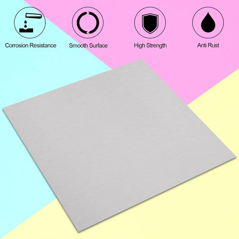 2Pcs 430 Stainless Steel Sheet Metal 6" x 6" x 1/32" Inch Metal Plates for Magnetic Mount Board Wall 20GA(0.80MM) 430 Stainless Steel Shim Stock P...