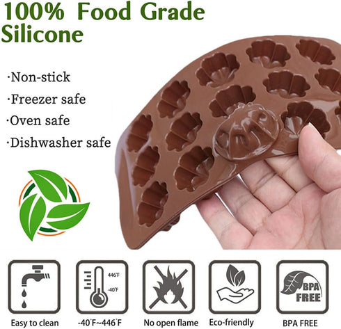 JOERSH 4PCS Silicone Chocolate Flower Molds for Candy, Fat Bombs Snacks, Truffles, 11 Floral Shapes 60 Cavities Candle Soap Wax Melts Mold (Rose, ...