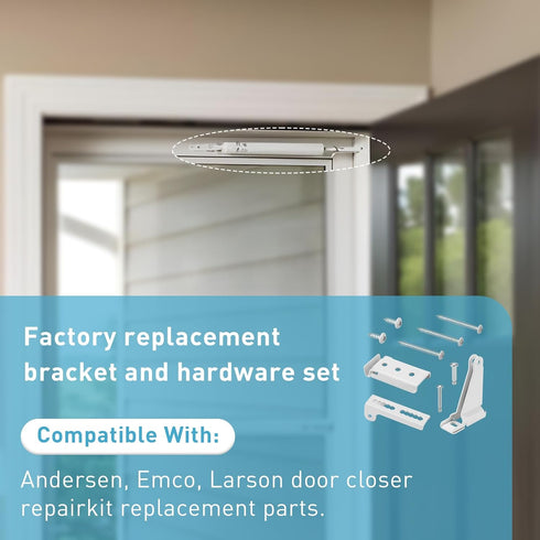 Storm Door Closer Bracket Compatible with Andersen/Emco/Larson/40201/Pella Door Repair Kit Screen Door Closer Replacement Part, Include Door Frame...