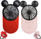 Cute Personal Mini Fan, Handheld & Portable USB Rechargeable Fan with Beautiful LED Light, 3 Adjustable Speeds, Portable Holder, for Indoor Or Out...