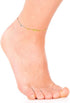 Ritastephens Sterling Silver Tri-Color Moon-Cut Round Station Bead Italian Foot Chain Anklet 10"...