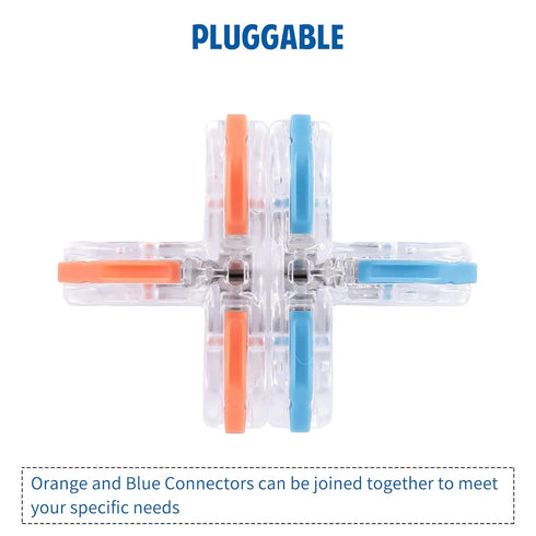 Brightfour T Tap Connectors for AWG 28-12, Lever Wire Connectors 40 Pack, Pushin 3 Way T Connectors for Wiring, 10 Mount Bases Included...