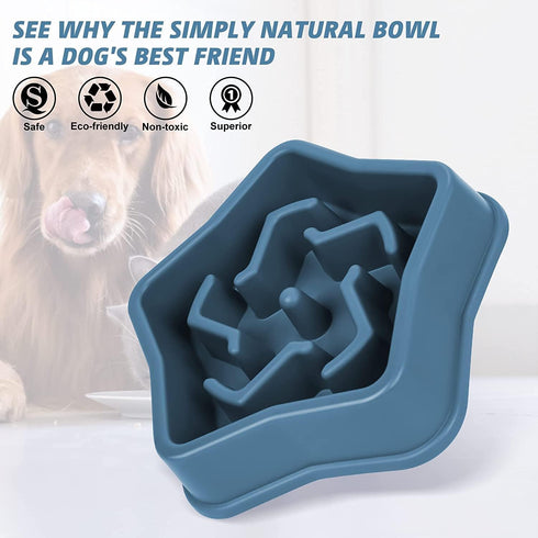 Slow Feeder Dog Bowl - Maze Puzzle Feeder Dog Slow Feeder Bowl, Purple Dog Dish Slow Feeder, 2 Cup Slow Feeder Dog Bowls for Small, Medium, Large ...