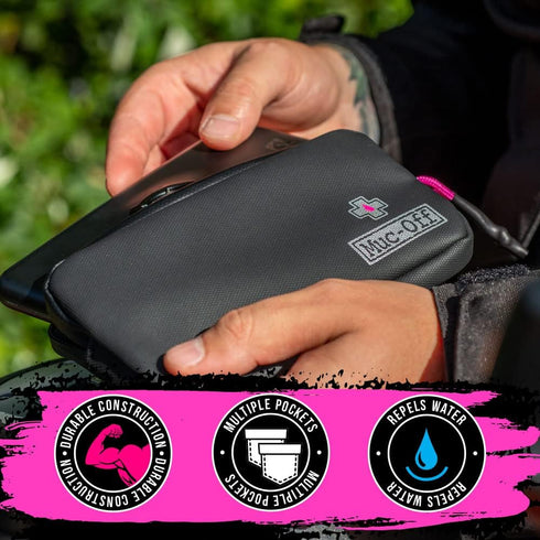 Muc-Off Rainproof Essentials Case, Black - Bike Pouch, Cycling Phone Wallet with Zipper - Bike Accessories for Storing Phone and Bike Tools...