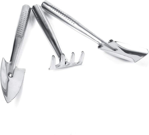 3 Pcs Set Mini Gardening Plant Pot Tools Small Handheld Shovel Spade Rake Gardening Work Set Kids Toy Gifts for Succulent Cactus Herbs Indoor Mini...