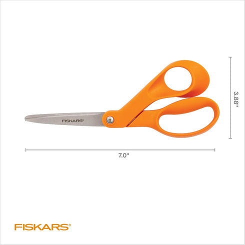 Fiskars® Petite Original Orange-Handled Scissors - Crafting and Sewing Stainless Steel Scissors for Smaller Hands - Ergonomic Handle - Paper and F...