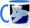 3dRose mug_60856_6 "Icy Blue Polar Bear - Animal Art - Cute" Two Tone Blue Mug, 11 oz, Multicolor...