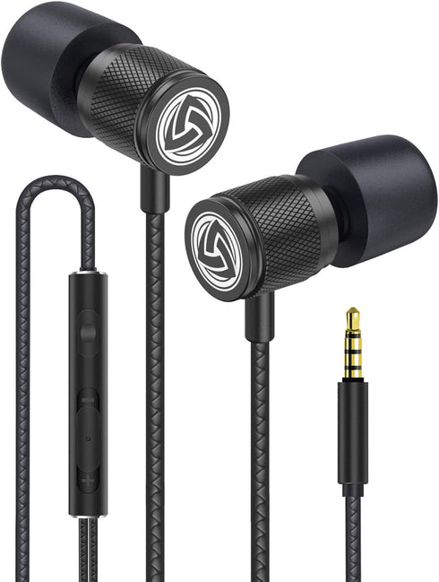 LUDOS Ultra Wired Earbuds in-Ear Headphones, 5 Years Warranty, Earphones with Microphone, Noise Isolating Ear Buds, Memory Foam for iPhone, Samsun...