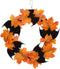 Orgrimmar 10” Halloween Maple Wreath Garland Artificial Maple Leaf Bats Vines Door Hanging for Halloween Party Thanksgiving Harvest’s Day Decorati...