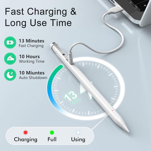 Stylus Pen for iPad, Alternative to Apple Pencil USB-C, 13 mins Fast Charging Apple iPad 10th Generation Pencil, Compatible with iPad Air 3/4/5, i...