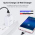Quick Charge 3.0 Fast Charger Block for Samsung Galaxy S24 Ultra S23 FE S22 S21 S20 S10e S9 A15 A25 A54 A14 A03s A10e A11 A21 A20 A51, Moto G Powe...