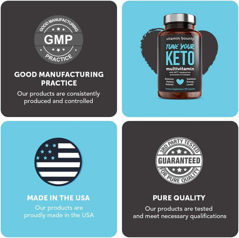 Vitamin Bounty Tune Your Keto Multivitamin – Keto-Specific Nutritional Support with Magnesium, Potassium, and MCT for Energy, Cramp Relief, and Nu...