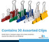 1InTheOffice Binder Clips Assorted Size, Mini, Small and Medium Binder Clips, Paper Clamps, 30 Pack...