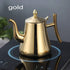 1L/1.5L Stainless Steel Water Kettle TeaPot Thicker With Filter Hotel Tea Pot Coffee Pot Induction Cooker Tea Kettle Gold Silver (1.5L silver)...