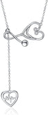 YFN Sterling Silver Caduceus Angel Nursing Themed Stethoscope Pendant Necklace 18"...