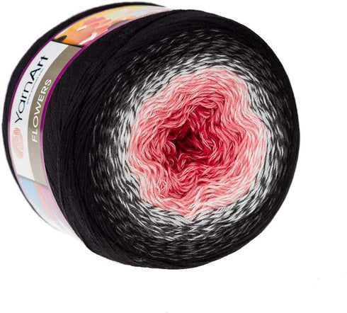 Yarn Art Flowers Yarn 55% Cotton 45% Acrylic 250gr 1094yds Multicolor Cotton Yarn Rainbow Crochet Yarn Spring Summer 2 Sport Yarn (260)...