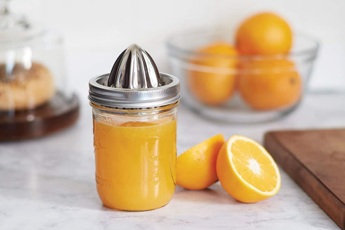 Jarware - 82654 Jarware Stainless Steel Citrus Juicer Lid for Mason Jars, Wide-Mouth, Metallic...