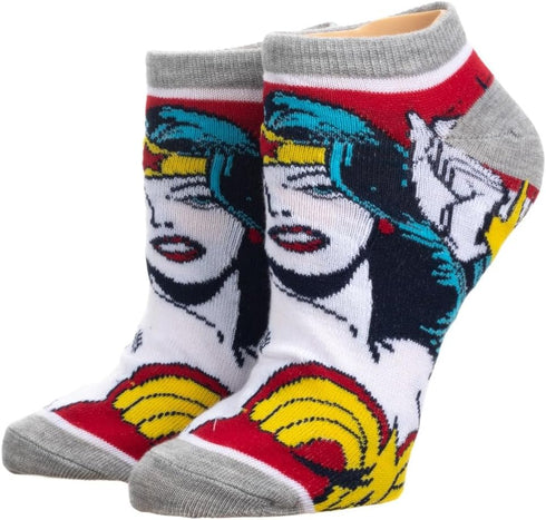 Bioworld Wonder Woman Ankle Socks 5-Pack for Women...