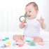 Silicone Baby Teether, Teething Toy Ring for Babies, Easy to Hold Design, BPA Free (Sand + Light Grey)...