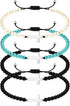 Fumete 16 Pcs Cross Bracelet, Cross Beads Bracelet for Women Men, Cross Yoga Healing Anxiety Bracelets with 4mm Natural Stone Beaded Adjustable Cr...