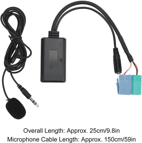 Car Bluetooth Audio Adapter Cable,Wireless Audio AUX Input Adapter Wire Bluetooth 5.0 with Microphone for...