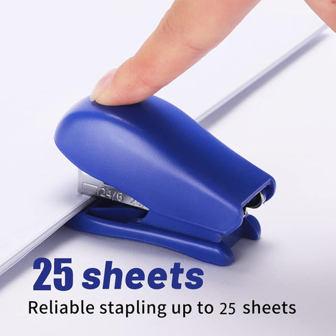 Mini Stapler with Staples, Office Desktop Stapler,25 Sheet Capacity,Small Stapler with 640 Standard Staples, Easy to Carry and Store?Cute Compact ...